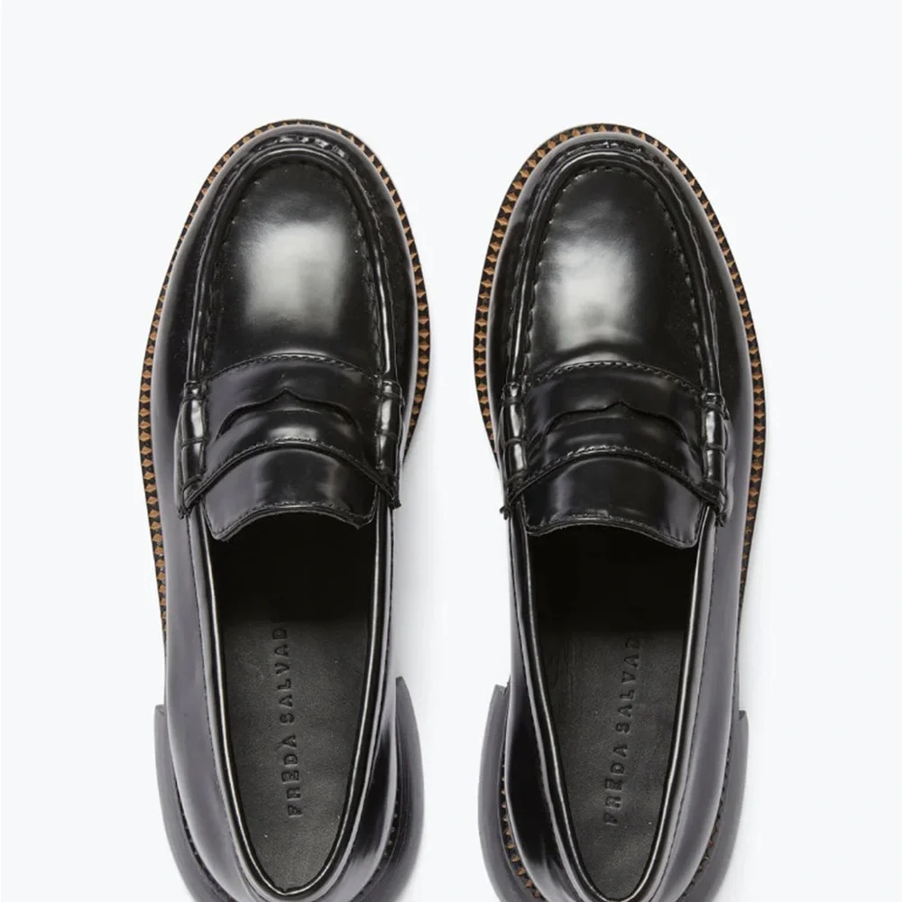 Freda Salvador Elba Penny Loafers in Classic Black Spazzolato size 7 - Picture 2 of 9